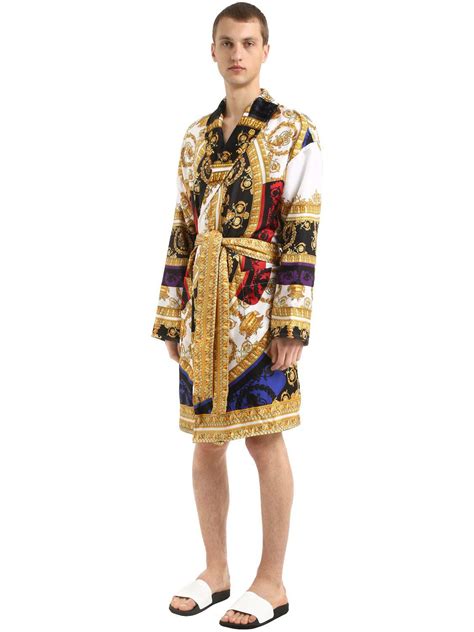 versace men's silk robe|versace signature silk robe.